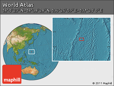 Satellite Location Map of the Area around 18° 21' 26" N, 136° 55' 30" E