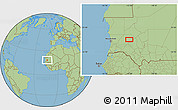Savanna Style Location Map of the area around 18° 21' 26" N, 13° 31' 30" W