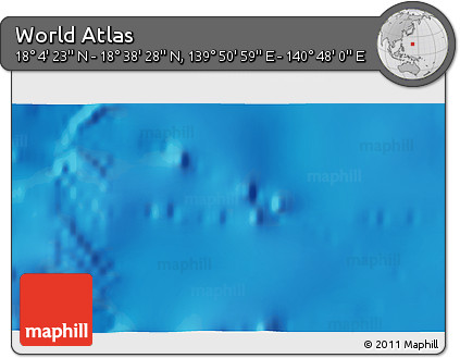 Physical 3D Map of the Area around 18° 21' 26" N, 140° 19' 29" E