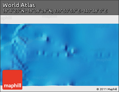 Physical 3D Map of the Area around 18° 21' 26" N, 140° 19' 29" E
