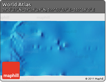 Physical 3D Map of the Area around 18° 21' 26" N, 140° 19' 29" E