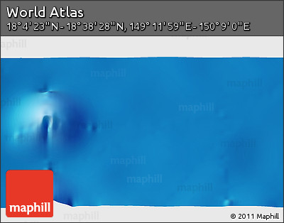 Physical 3D Map of the Area around 18° 21' 26" N, 149° 40' 30" E