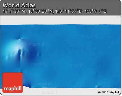 Physical 3D Map of the Area around 18° 21' 26" N, 149° 40' 30" E