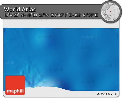 Physical 3D Map of the Area around 18° 21' 26" N, 152° 13' 29" E