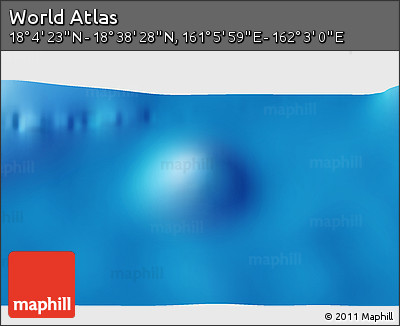 Physical 3D Map of the Area around 18° 21' 26" N, 161° 34' 29" E