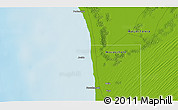 Physical 3D Map of the area around 18° 21' 26" N, 16° 4' 29" W