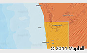 Political 3D Map of the area around 18° 21' 26" N, 16° 4' 29" W