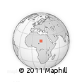 Outline Map of the Area around 18° 21' 26" N, 18° 46' 29" E, rectangular outline