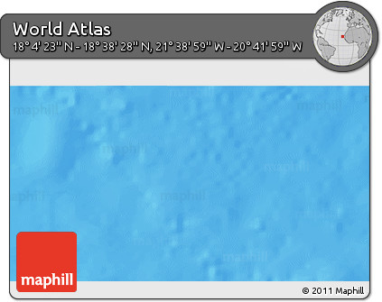 Shaded Relief 3D Map of the Area around 18° 21' 26" N, 21° 10' 29" W