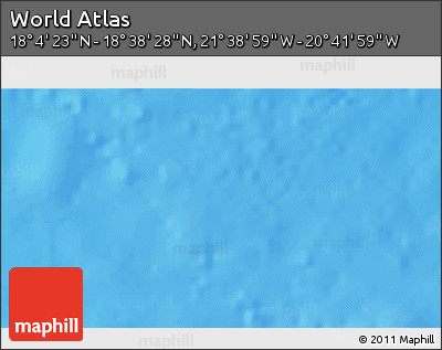 Shaded Relief 3D Map of the Area around 18° 21' 26" N, 21° 10' 29" W