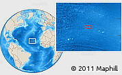 Shaded Relief Location Map of the area around 18° 21' 26" N, 32° 13' 30" W