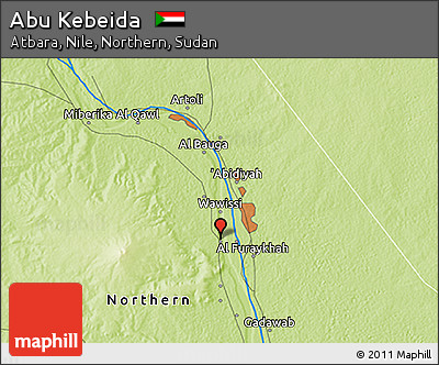 Physical 3D Map of Abu Kebeida