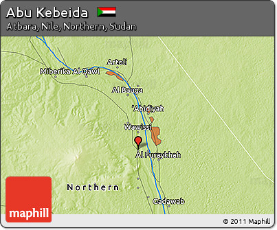 Physical 3D Map of Abu Kebeida