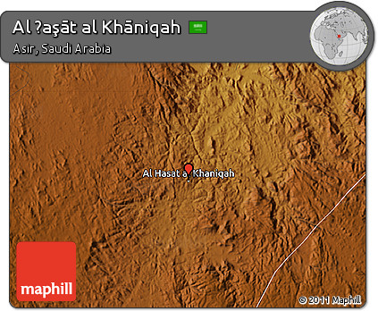 Physical Map of Al Ḩaşāt Al Khāniqah