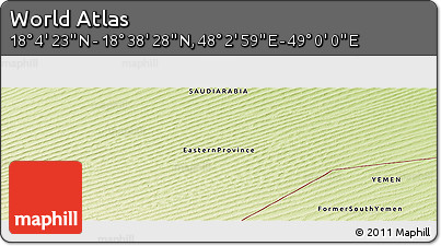 Physical Panoramic Map of the Area around 18° 21' 26" N, 48° 31' 29" E