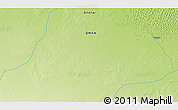 Physical 3D Map of the area around 18° 21' 26" N, 52° 46' 29" E