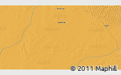 Political 3D Map of the area around 18° 21' 26" N, 52° 46' 29" E