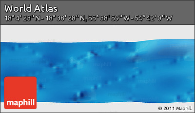 Physical Panoramic Map of the Area around 18° 21' 26" N, 55° 10' 29" W