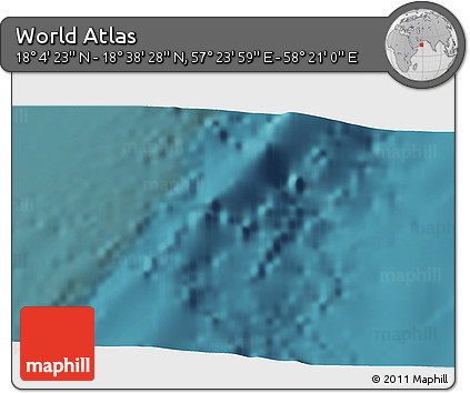 Satellite 3D Map of the Area around 18° 21' 26" N, 57° 52' 30" E