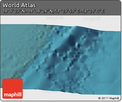 Satellite 3D Map of the Area around 18° 21' 26" N, 57° 52' 30" E