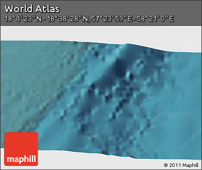 Satellite 3D Map of the Area around 18° 21' 26" N, 57° 52' 30" E