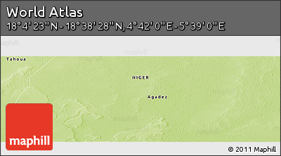 Physical Panoramic Map of the Area around 18° 21' 26" N, 5° 10' 30" E