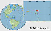 Savanna Style Location Map of the area around 18° 21' 26" N, 61° 58' 30" W
