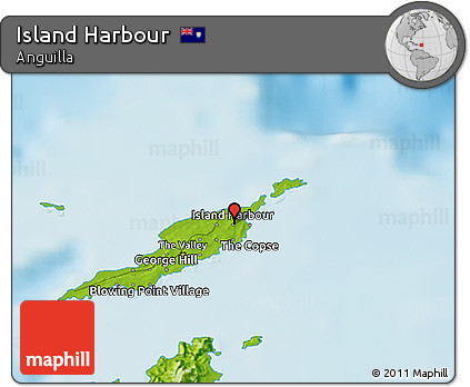 Physical 3D Map of Island Harbour