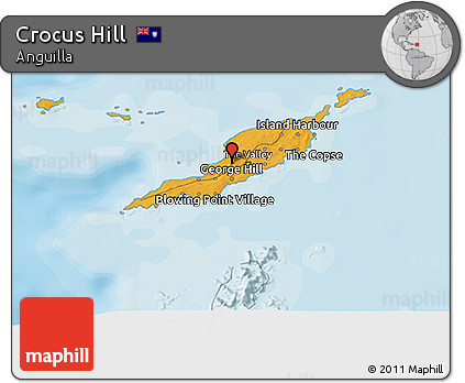 Political 3D Map of Crocus Hill