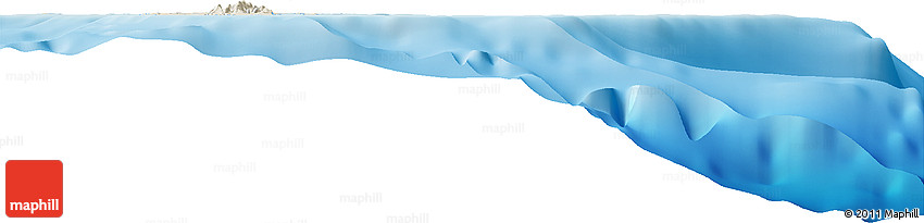 Shaded Relief Horizon Map of Mount Fortune