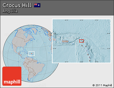 Gray Location Map of Crocus Hill, hill shading