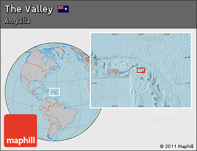 Gray Location Map of the Valley, hill shading