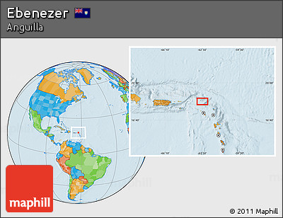Political Location Map of Ebenezer