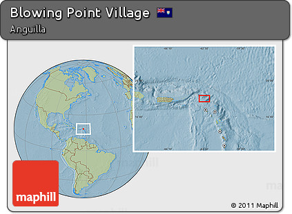 Savanna Style Location Map of Blowing Point Village, hill shading