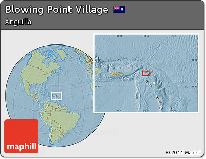 Savanna Style Location Map of Blowing Point Village, hill shading