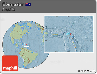 Savanna Style Location Map of Ebenezer, hill shading