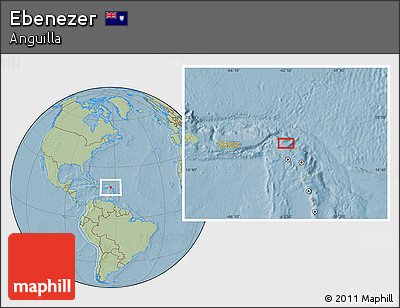 Savanna Style Location Map of Ebenezer, hill shading