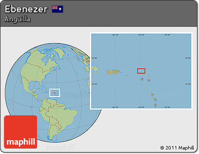 Savanna Style Location Map of Ebenezer