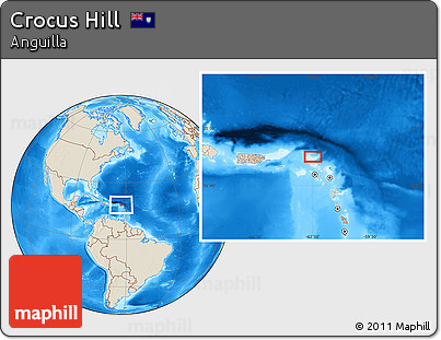 Shaded Relief Location Map of Crocus Hill