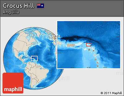 Shaded Relief Location Map of Crocus Hill