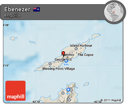 Shaded Relief Map of Ebenezer