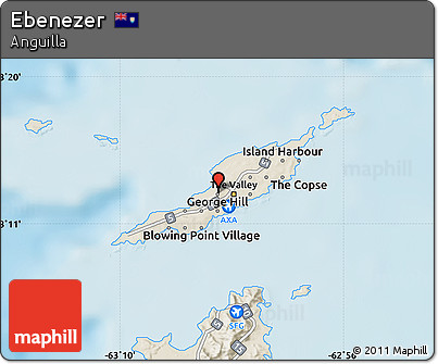 Shaded Relief Map of Ebenezer