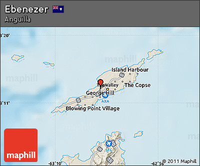 Shaded Relief Map of Ebenezer