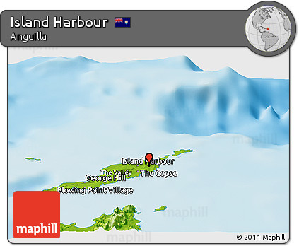 Physical Panoramic Map of Island Harbour