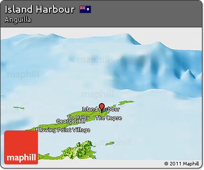Physical Panoramic Map of Island Harbour