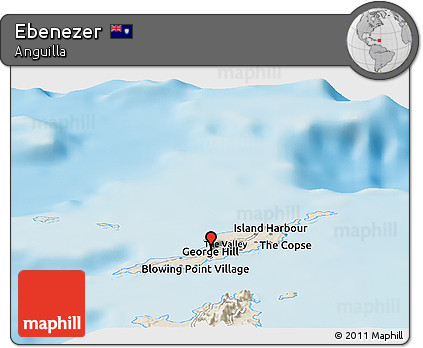 Shaded Relief Panoramic Map of Ebenezer
