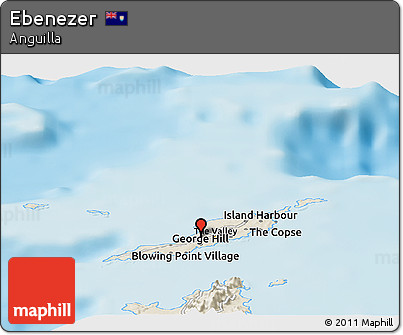 Shaded Relief Panoramic Map of Ebenezer