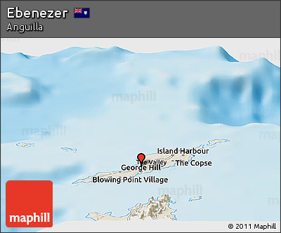 Shaded Relief Panoramic Map of Ebenezer