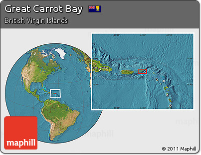 Satellite Location Map of Great Carrot Bay