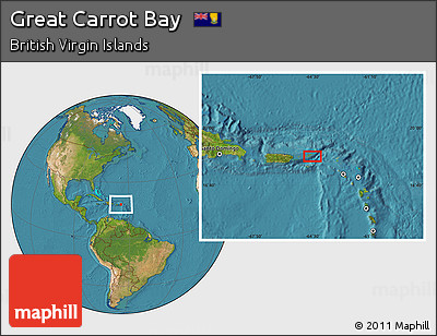 Satellite Location Map of Great Carrot Bay